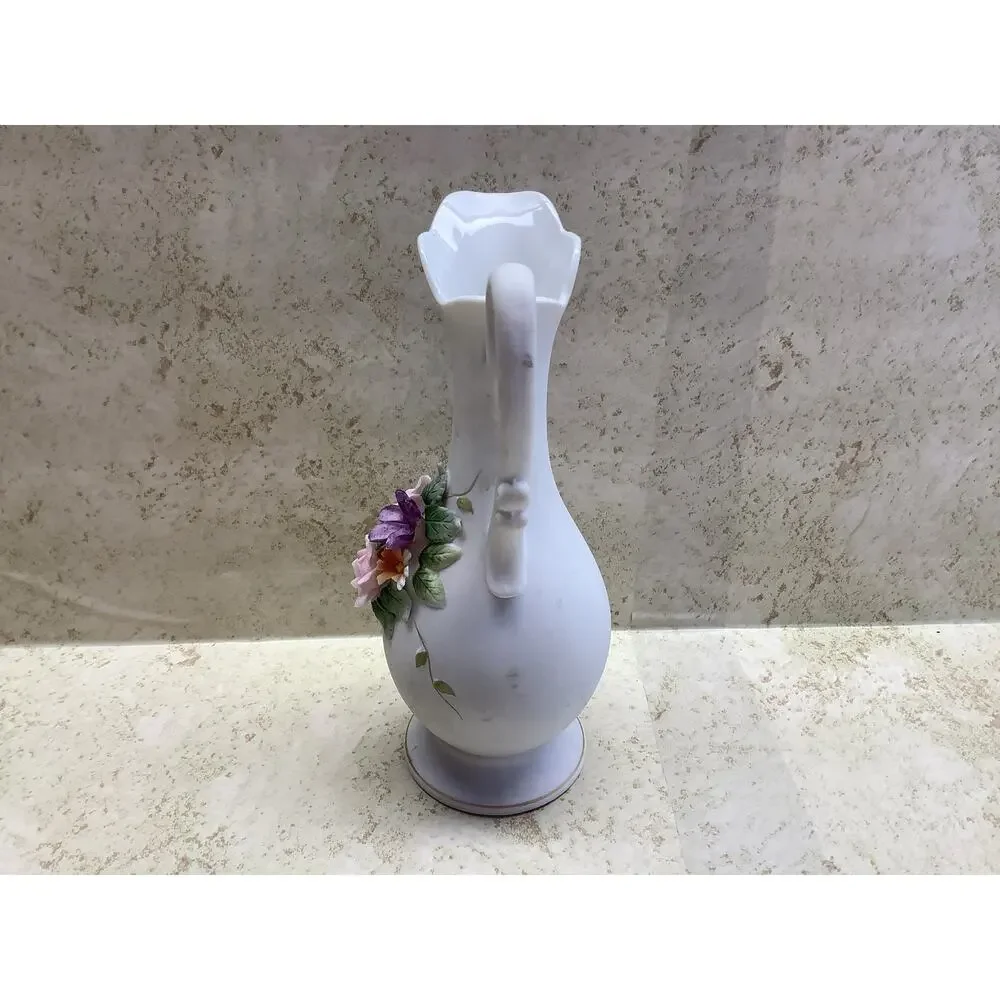 Vintage Lefton Japan Bud Vase Hand Painted Flowers Bouquet
